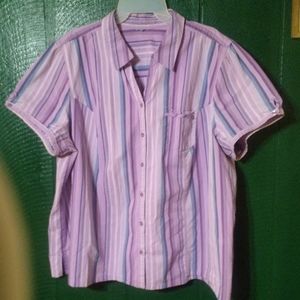 Purple/Wht/Blue Stripe Casual Dress Shirt